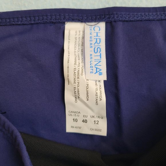 44. Christina navy blue bikini bottom.  Size 10. NWT - Picture 4 of 5